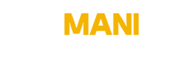 mani dm horizontal logo white